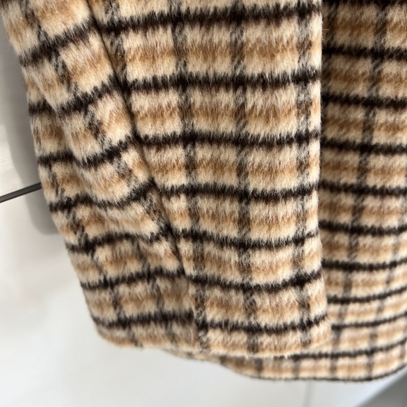 JOIE Tan Black Plaid Soft Open Jacket Size Medium/ Brand New - Picture 4 of 6